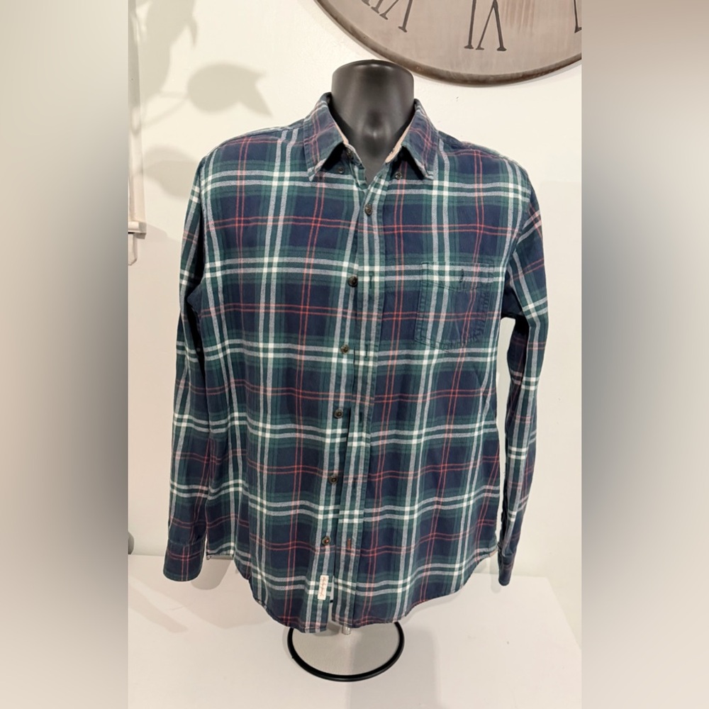 Weatherproof Vintage Men's Blue Plaid Long Sleeve Shirt